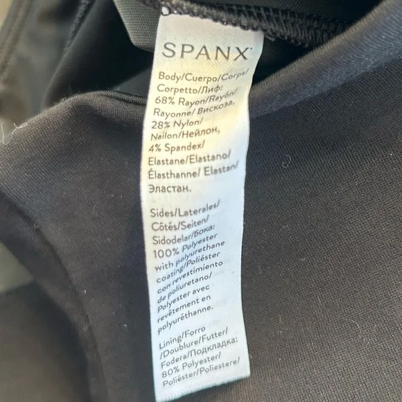 Spanx Women’s Black Faux Leather Panel Ponte Leggings, Size Small - Picture 12 of 13